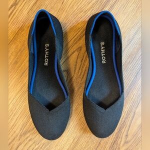 Rothys Women’s Round Toe Black Slip On Ballet Flats Size 9.5